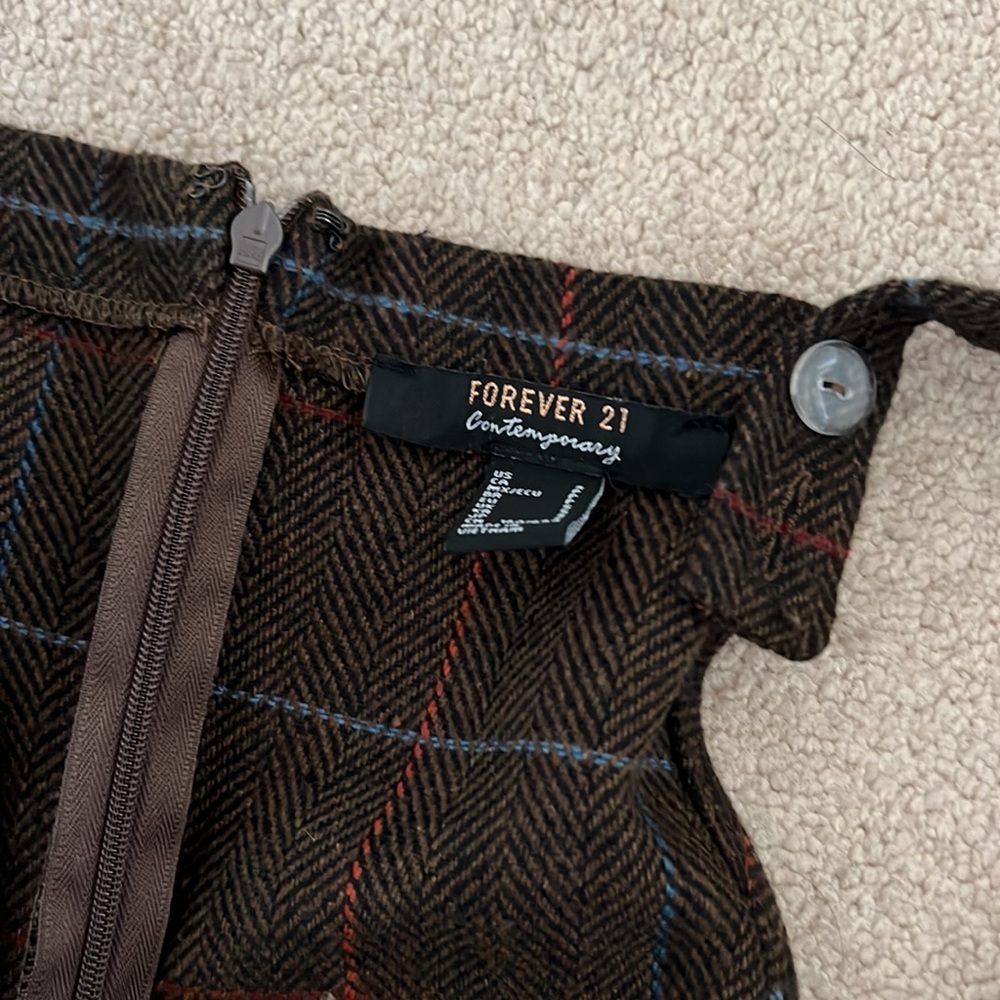 brown plaid overalls - Picture 2 of 2